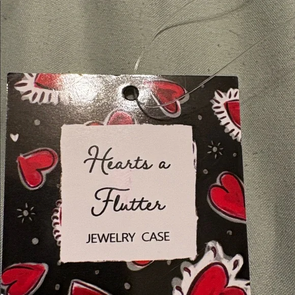 Brighton Black Cosmetic Case with Red Heart Motif - Picture 3 of 7